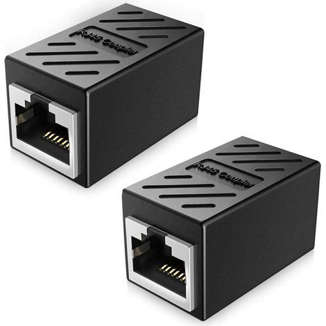 RJ45 Coupler, Shielded Ethernet Coupler, 8P8C LAN Coupler Ideal Ethernet Extension Adapter (CAT5/CAT5e/CAT6)