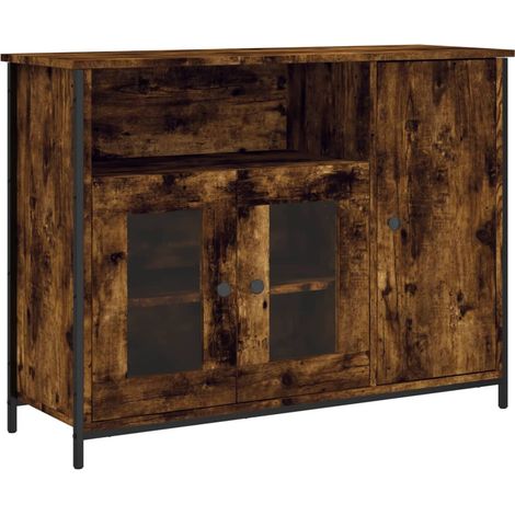 Sideboard Smoked Oak 100x35x75 cm Engineered Wood vidaXL (1/5)