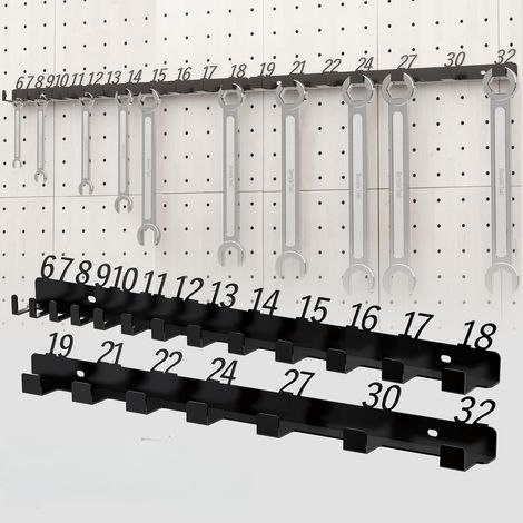 Organisateur mural pour clés – 20 supports pour clés à douille de différentes tailles (compatibles avec les tailles de 6 mm à 32 mm) (1/5)
