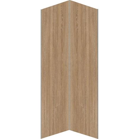 Pannello per parete da doccia effetto legno con profili 2 x L90 x H210 cm in Alluminio - Lotto di 2 - ENEKO