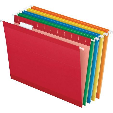 Reinforced hanging file folders, letter size, with matching tabs and inserts (1/5)