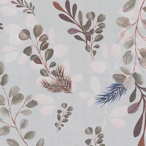 Papel pintado naturaleza Profhome 782212 papel pintado vinílico estampado en caliente tejido non tejido liso con ornamentos florales mate gris rojo-vino azul marrón 5,33 m2
