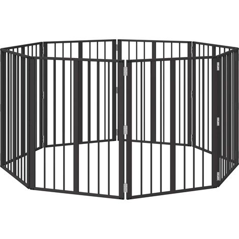 Dog Gate 8 pcs Black 60 x 80 cm Galvanised Steel vidaXL (1/5)