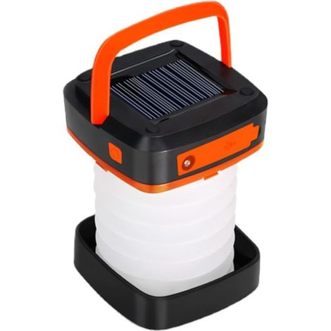 Lampe torche LED rechargeable à énergie solaire, lampe de camping, lampe torche (orange)