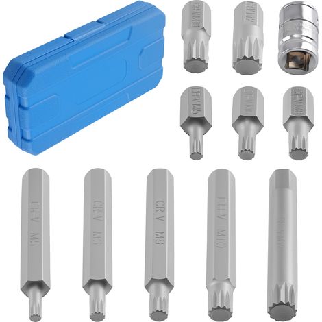 12 Point Spline Bit 3/8" Drive Socket Set Triple Square M5 M6 M8 M10 M12 (1/5)