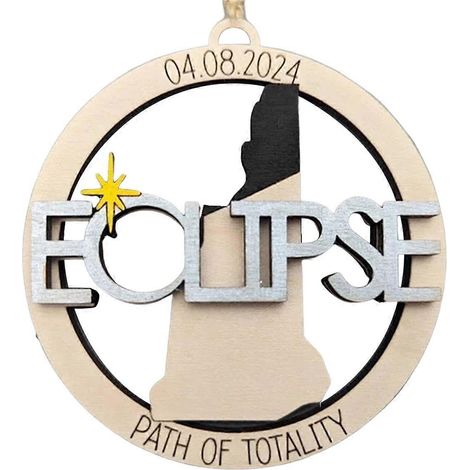 Souvenirs en bois pour l'éclipse solaire de 2024, Décorations pour une fête sur l'éclipse solaire de 2024, Objets souvenirs de l'éclipse solaire C (1/5)