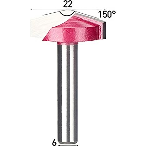 Coltello Frez TCT 3D V 150° 6 x 22 mm per intaglio (1/4)