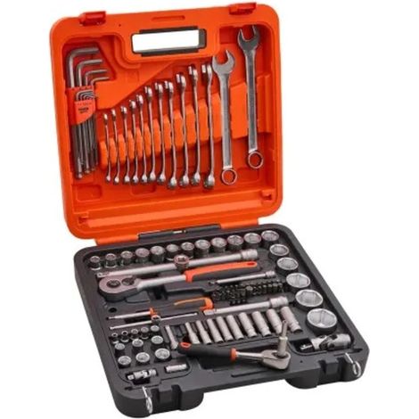 Bahco S98MC1H 98 Piece Socket & Mechanics Set 1/4 1/2 + Carry Strap XMS26S98
