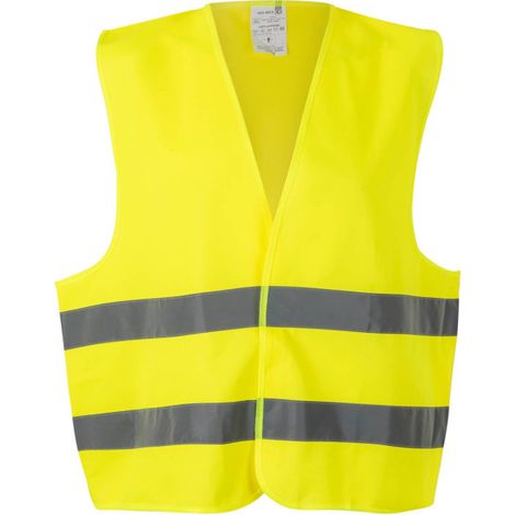 Chaleco de alta visibilidad con velcro y dos cintas reflectantes EN471 VELILLA Serie 14001 Mediana Amarillo flúor (1/4)