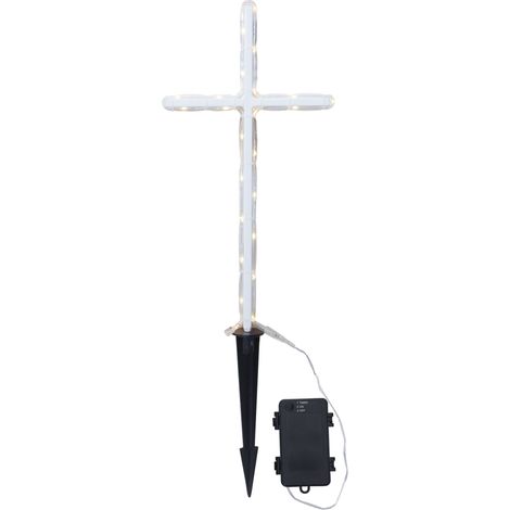 LED-Dekoration "GraveCross",weiss, 24ww LED, outd. (1/5)