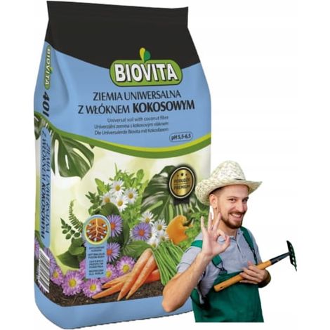 Tierra para siembra con fibra de coco 50L Sustrato natural para acolchado (1/3)