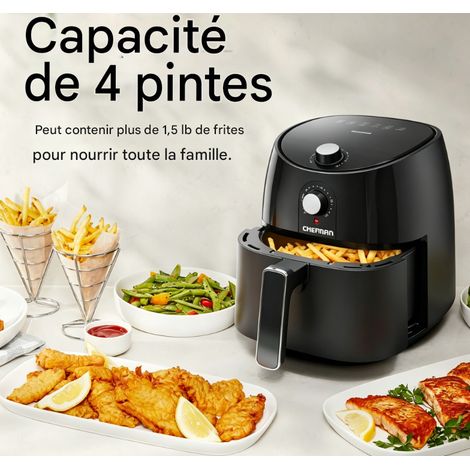Friteuse sans huile Aigostar 1500W 3,5L, friteuse électrique avec minuteur et réglage de température, cuisson saine pour frites, poulet et repas maison (1/3)
