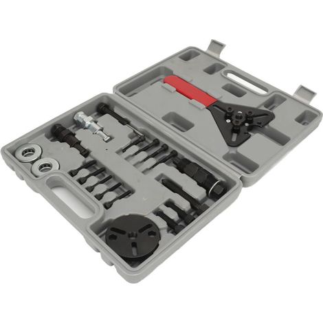 Kit per la rimozione della frizione del climatizzatore, strumento regolabile per la frizione del compressore AC con struttura in acciaio inossidabile per riparazioni automobilistiche in officine e (1/5)