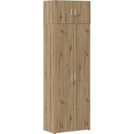 Ensemble de 2 Colonnes de Rangement en Chêne Massif Artisanal, Meuble de Storage 70 x 42.5 x 225 cm (1/5)