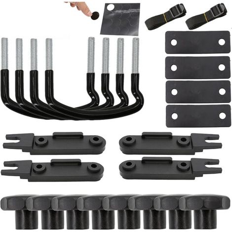 4-teiliges U-Bolzen-Montageset für Autodachboxen, U-Bolzenschrauben mit 8 robusten Kontermuttern, Zubehörset zur Installation von Dachboxträgern (1/4)