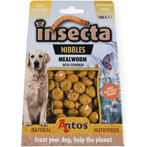 Snack para Perros Insecta Nibbles - Gusano de Harina en Calabaza - 100g  Oferta exclusiva