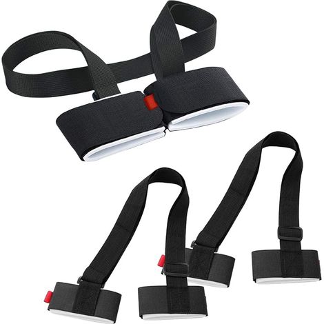 3 Pièces Porte Ski,Réglable Sangle de Ski, Épaules Bandoulière pour Transport de Skis, Convient à Adultes et Enfants (1/5)