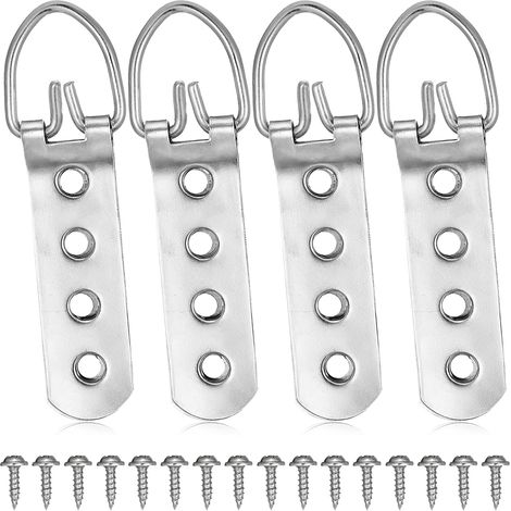 Juego de 4 ganchos colgantes resistentes en forma de D – ganchos atornillables (tornillos incluidos) – soportes para espejos ultrarresistentes (1/5)