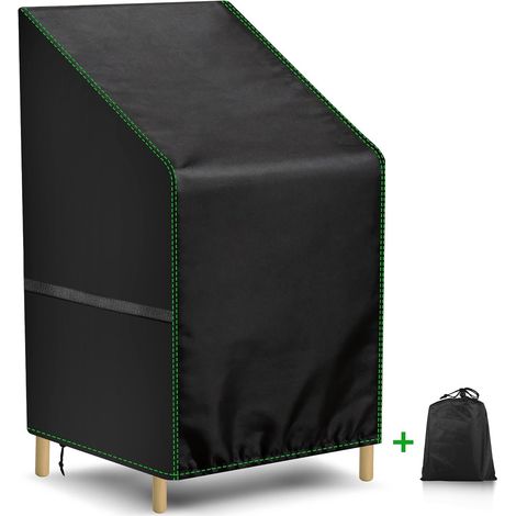 Funda resistente y apilable para sillas de jardín - dimensiones 65 x 65 x 120/80 cm - fabricada en tejido Oxford 210D - protege los muebles - impermeable, resistente al viento y a los rayos UV - apta (1/5)