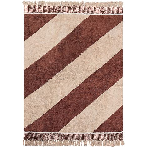 Teppich XULUF Braun 140 x 200 cm Baumwolle