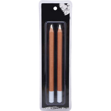 Lot de 2 crayons fusain blanc en bois pour dessin professionnel, fournitures artistiques de peinture et papeterie. (1/5)
