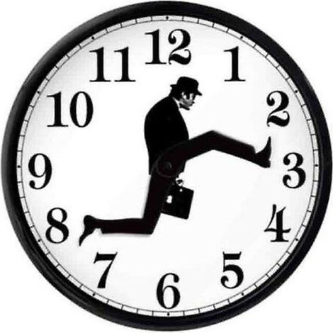 Inspiré Silly Walk Horloge murale Creative Silent Mute Clock Wall Art pour la vie à la maison (noir blanc)