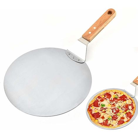 Pelle à pizza Rose en acier inoxydable - 43,5 x 25,5 cm - avec manche en bois - pour la cuisson de pizzas et de gâteaux maison (1/5)