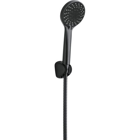 Set doccia con staffa fissa montaggio a parete 5 funzioni finitura nera - Sival (1/2)
