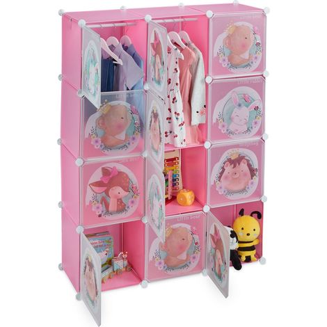 Estanterias infantiles sin tornillos con barras para colgar ropa