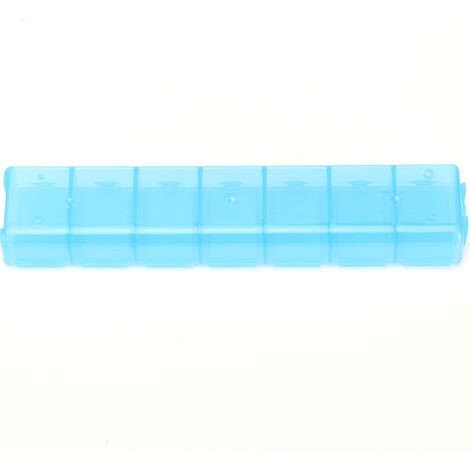 Boîte de rangement compartimentée à 7 compartiments pour palette aquarelle, bijoux, rangement de voyage, plastique bleu (1/5)