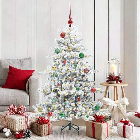 Künstlicher klappbarer Weihnachtsbaum Weiß 150 cm PVC und Stahl
