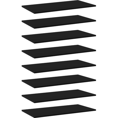 Bücherregal-Bretter 8 Stk. Schwarz 80x40x1,5 cm Holzwerkstoff