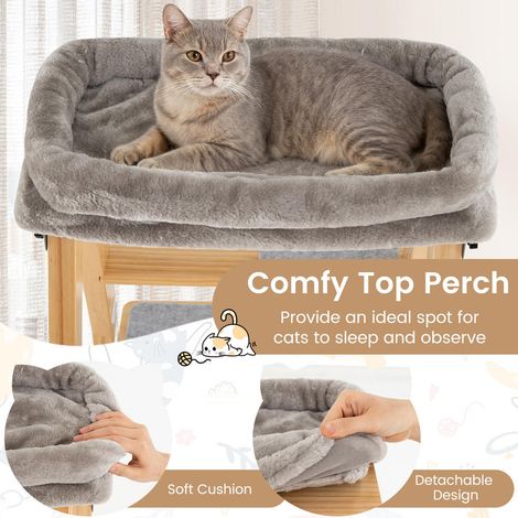 5 niveaux arbre à chat pliable avec griffoirs en sisal, hamac et plateforme rembourrée, pour grimper et se reposer (1/5)