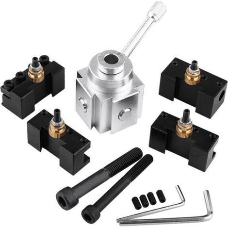Eosnow Ensemble de poteaux et de supports d'outils de mini tour à changement rapide en alliage d'aluminium (1/4)