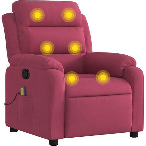 Fauteuil de Salon,Chaise,Fauteuil de massage inclinable rouge bordeaux velours CFW274028 (1/5)
