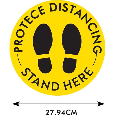 Autocollants de sol antidérapants pour distanciation sociale, marqueurs de distance de 6 pieds (1/2)