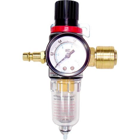Druckluftregler, Luftfilter, 1/4 BPS Druckregler mit Wasserabscheider, Schnellkupplungen