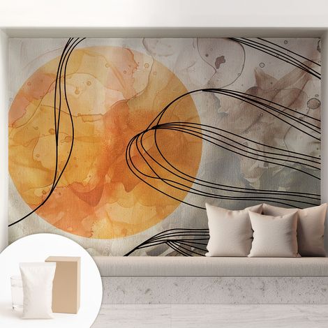 Carta Da Parati Non Tessuto - Con Colla Gratuita - Con Motivi Moderni - Design Elegante Per Pareti Astrazione armonica 208x146 cm (1/5)