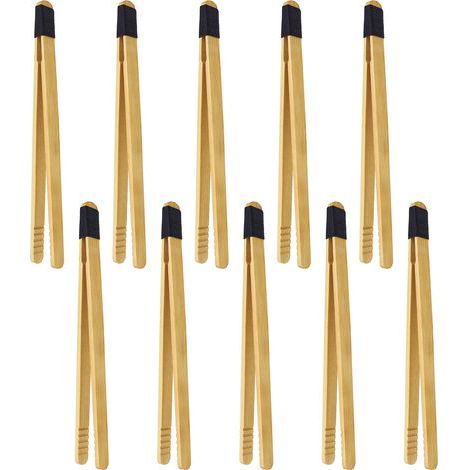 10 Pièces Pinces en Bambou 18 x 1.1cm Pince Bois Grille Pain de Enveloppée Corde Pinces à Pain de Bois Réutilisables pour Pain Thé Bifteck Sandwichs Barbecue Cuisine Cornichons Salade (1/5)