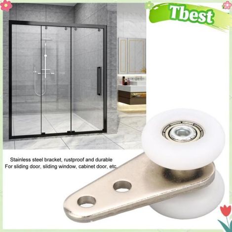 Tbest Rouleau de porte coulissante 10 Pièces 23mm Poulie en Nylon Support en Acier Inoxydable Rouleau de Roue Suspendu auto pour (1/5)