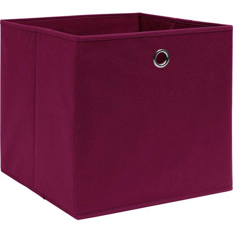 Maison Exclusive - Contenitori 10 pz in Tessuto non Tessuto 28x28x28cm Rosso Scuro (1/5)