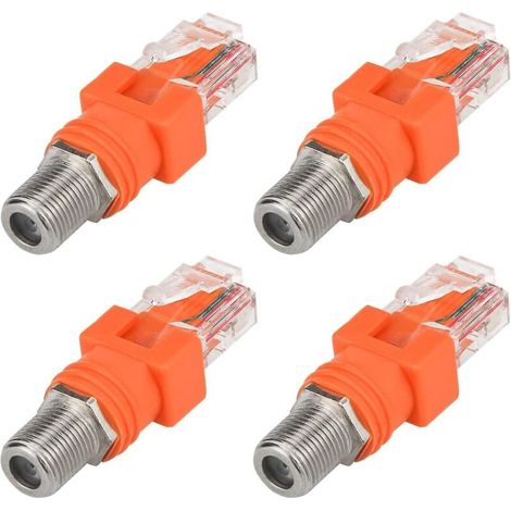 Koaxial-zu-Ethernet-Adapter, 4er-Packung HF-F-Buchse auf RJ45-Stecker-Konverter für Tester (1/5)