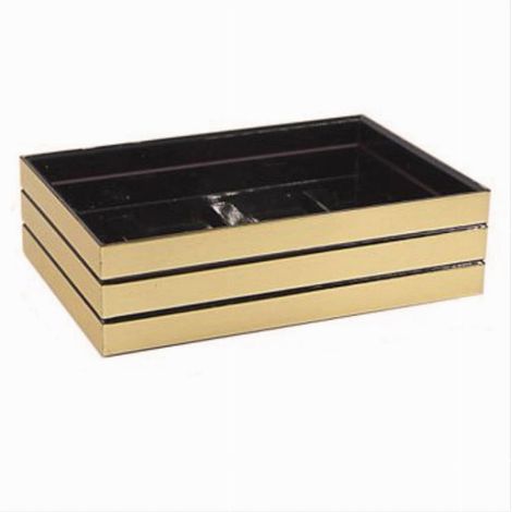 Cleafe - Piattino Porta Sapone Saponetta Oro A Righe Stile Moderno Arredo Bagno 10387 - (1/3)