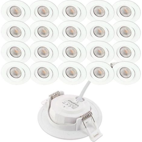 Spot Led Plafond Encastrable, 20 Spots Encastrables LED ASTURIE Orientable, Spot LED Encastrable Orientable (1/4)