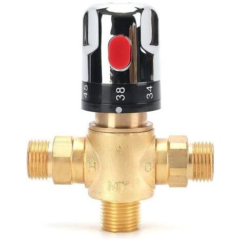 Robinet mélangeur thermostatique, mitigeur thermostatique, robinet mitigeur de douche avec connecteur G de 1/2", robinet de marque d'échelle centigrade (1/5)