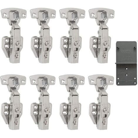 AIPER Charnières à fermeture amortie avant 110° 35 mm avec amortisseur hydraulique pour porte d'armoire de cuisine Charnière automatique Amortissement intégré Lot de 8 pièces (1/4)