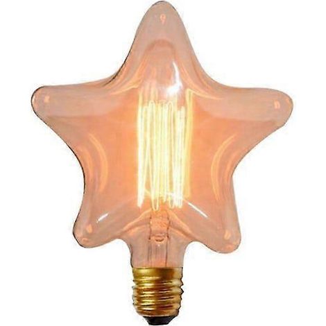 Ampoule à filament de tungstène en forme d'étoile 2700K, culot à vis E27 (douille et câble électrique non inclus) (1/3)