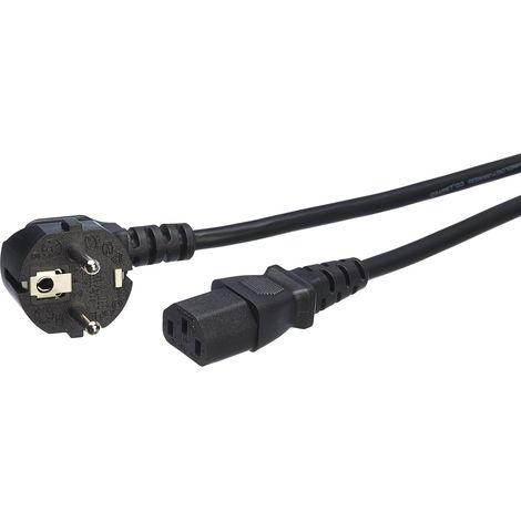 1 Câble d'alimentation Noir, Connecteur CEE 7/7, Fiche IEC320C13, Pour Ordinateur Imprimante (1/4)