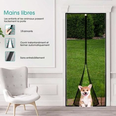 Magnetischer Moskitonetz-Türvorhang für Terrassentüren, schwarz (120 x 210 cm) (1/3)