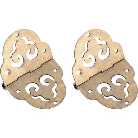 Charnières Anciennes en Laiton pour Meuble en Bois, 2pcs (1/5)